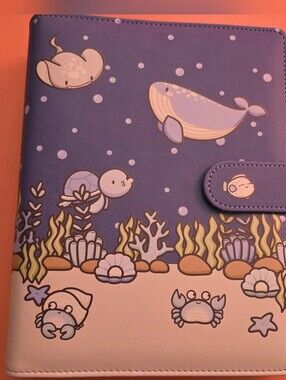 Hubman & Chubgirl Vegan Leather Binder Sea Friends, New
